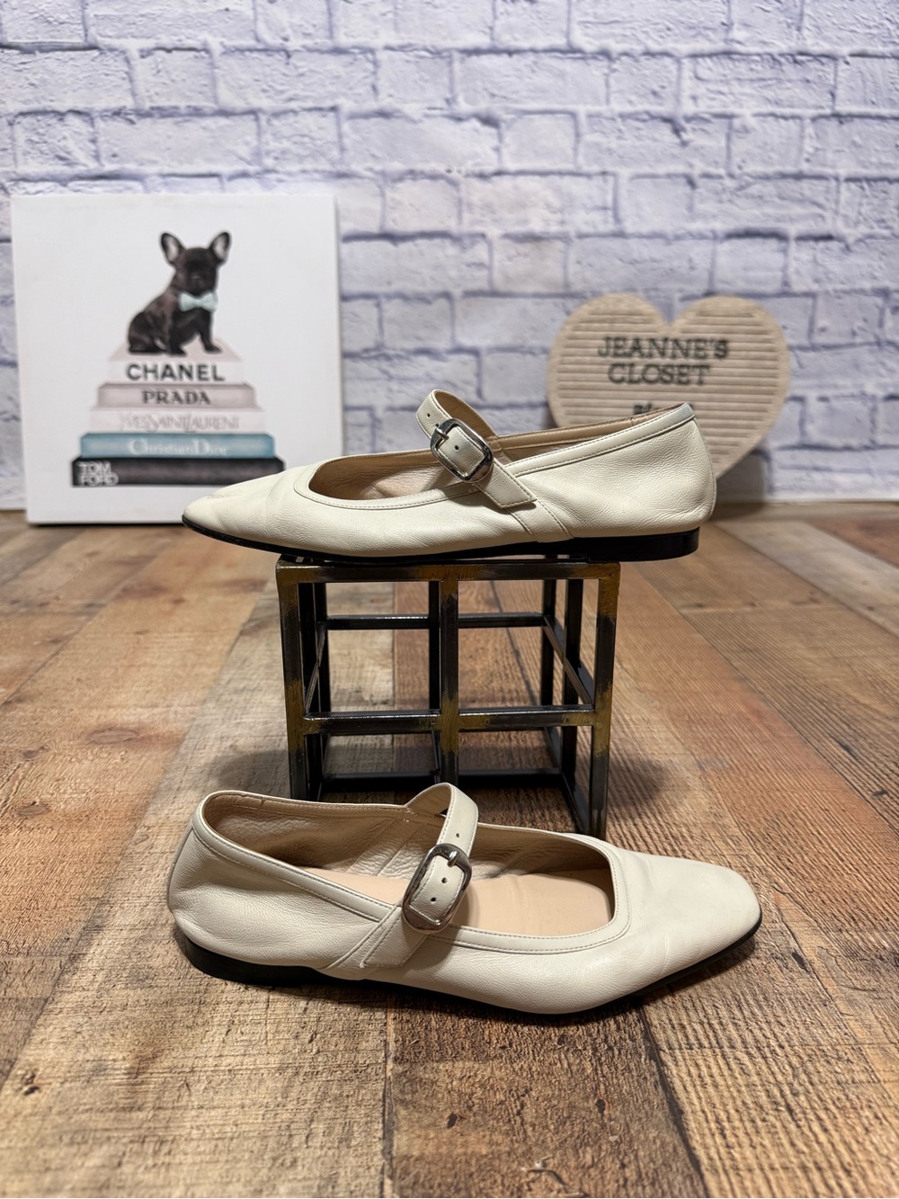 LE MONDE BERYL Mary Jane Ballet Flat 36 6 Ecru Lambskin